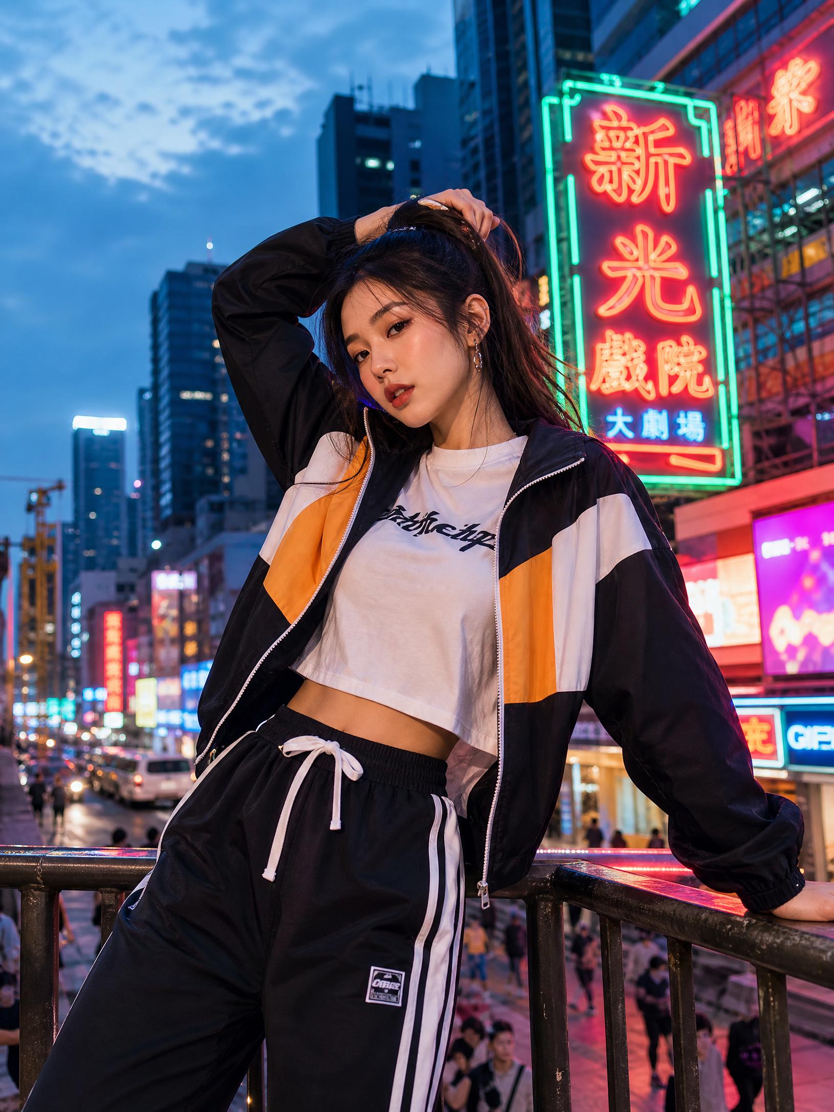 黑丝城市夜景短视频拍摄视频演示后期剪辑封面